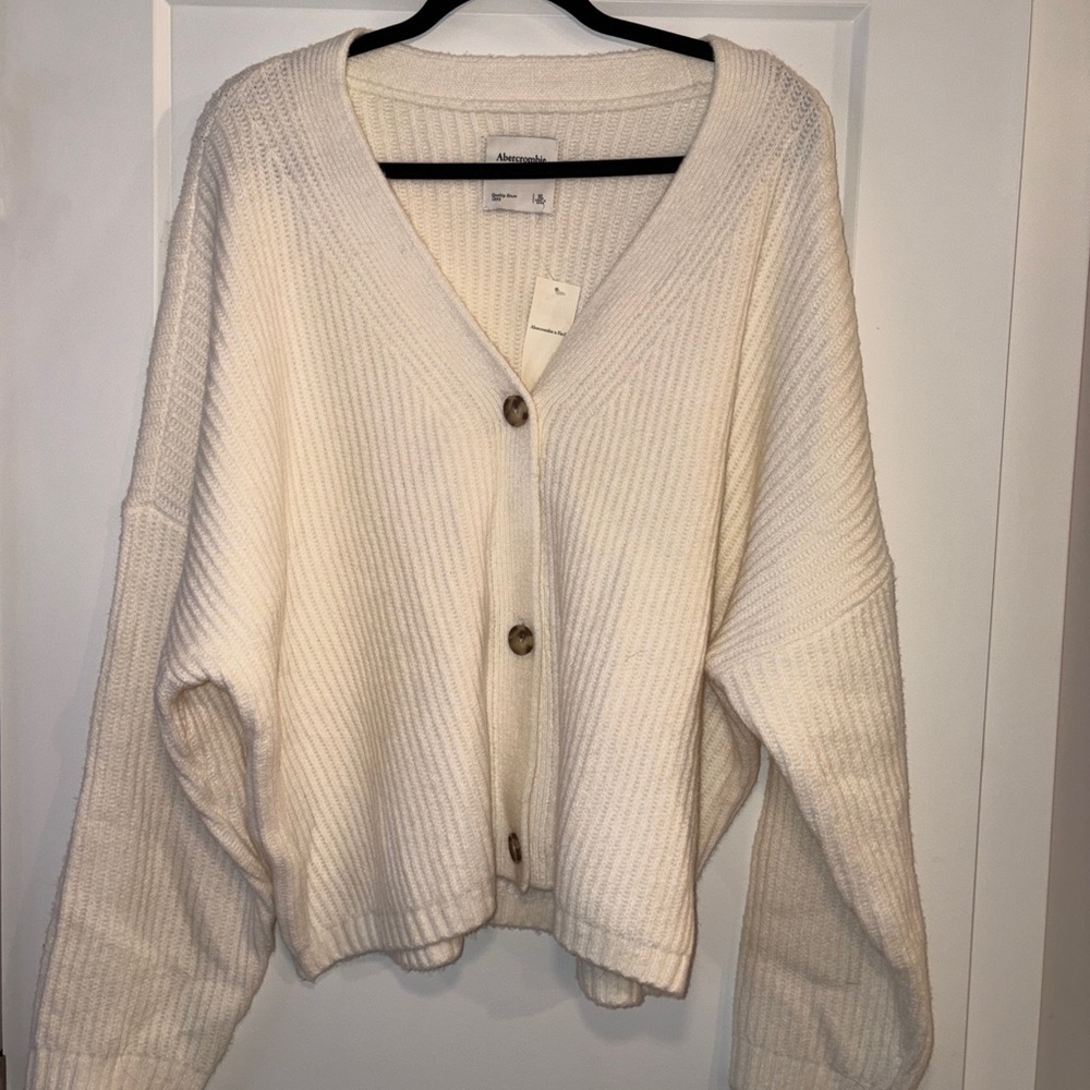 Abercrombie Oversized Cream Cardigan Sweater